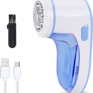 Geepas Lint Remover- GLR63069UK-BL/with Stainless Steel Mesh and Blade, Protects Clothes Securely, Suitable for all Kinds of Fabric/Child Protection