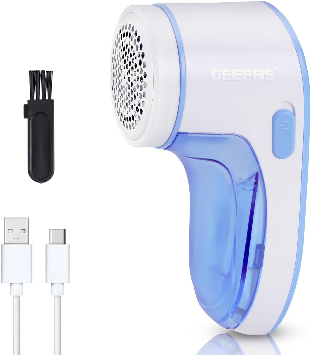 Geepas Lint Remover- GLR63069UK-BL/with Stainless Steel Mesh and Blade, Protects Clothes Securely, Suitable for all Kinds of Fabric/Child Protection