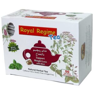 Royal Regime Tea - New Mint Flavour, All Natural Flavour, Zero Calories - Improves Metabolism & Reduces Waist, Herbal Mint Flavour Tea Bags, 100 Grams, Pack of 50 Tea Bags
