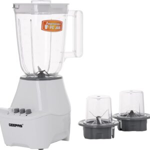 Geepas 3-in-1 Blender- GSB6104N| 400W Powerful Motor with 2 Speed Setting and Pulse| Perfect for making Smoothies etc.