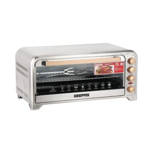 Geepas 75 L Electric Oven- GO34041/ 2200 W, with Rotisserie, Convection Functions and Inner Lamp/Easy to Use 4 Control Knobs, Adjustable Temperature, 120 Minutes Timer/Perfect for Baking, Roasting,
